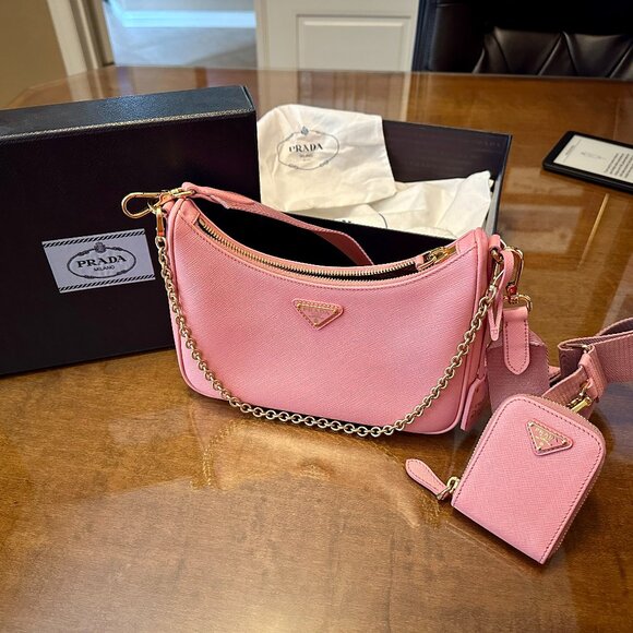 Prada Re-Edition 2005 Saffiano Leather Bag, Petal Pink - Picture 1 of 9